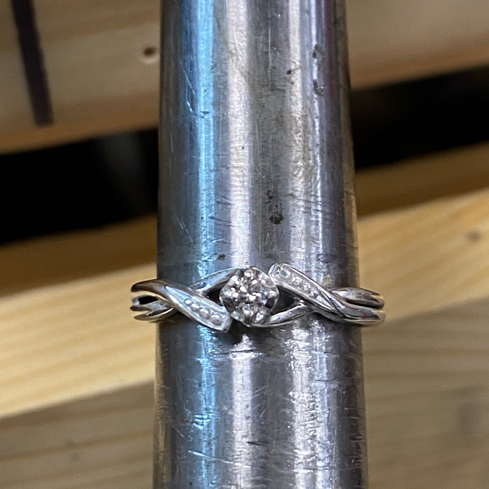 Silver Diamond Promise Ring